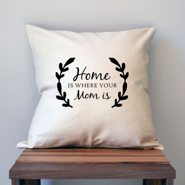 HOME is where your MOM is Mothers Day Plush Decorative Cushion